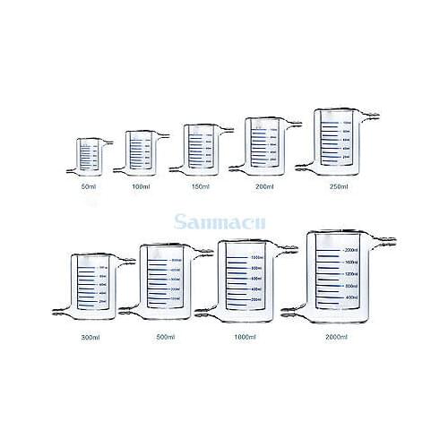 200ML Double Layer Jacketed Beaker G3.3 Glass for Photocatalytic Experiment