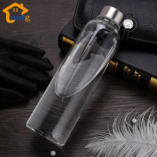 Glass Water Bottle with protective bag 280ml,360ml,550ml Drinking healthy glass teapot sports travel bottles