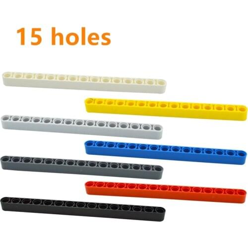 Building Blocks Technical DIY Liftarm Thick 1x15 hole arm Bricks Compatible MOC Parts Educational 64871 32278 Assemble Particles