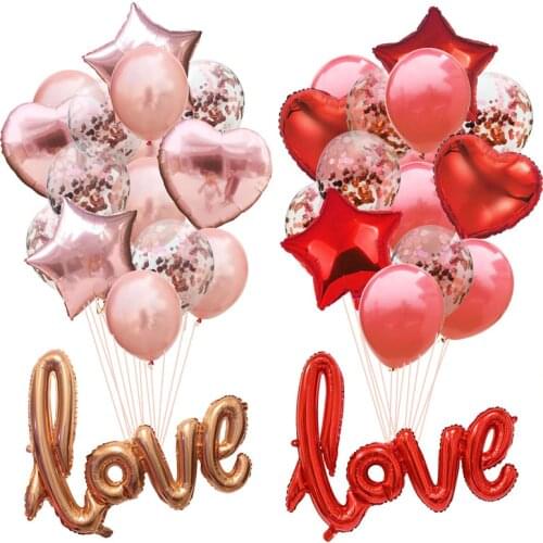 Wedding Foil Balloon Round Confetti Ballon Heart Helium Balloons Birthday Party Decorations Adult Kids Event Party Baloon Baloes