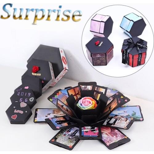 Surprise Lovely Explosion Couple Box Love Memory DIY Photo Album Anniversary Valentines Day Girl Love Gift Scrapbook Xmas Gifts