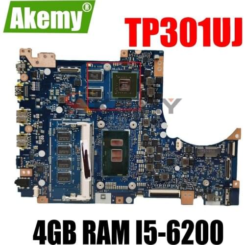 TP301UJ 4GB RAM I5-6200 CPU TP301UJ Laptop Motherboard For Asus TP301UJ TP301U Notebook Mainboard TP301UJ Mainboard Tested work
