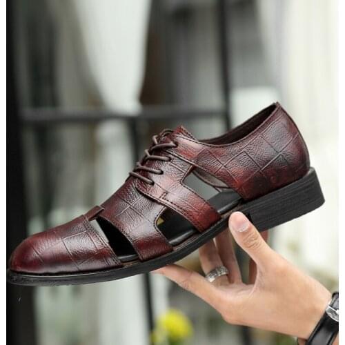 Summer Breathable Luxury Business Leather Shoes Men Breathable Rubber Formal Dress Shoes Male Office Wedding Flats Footwear