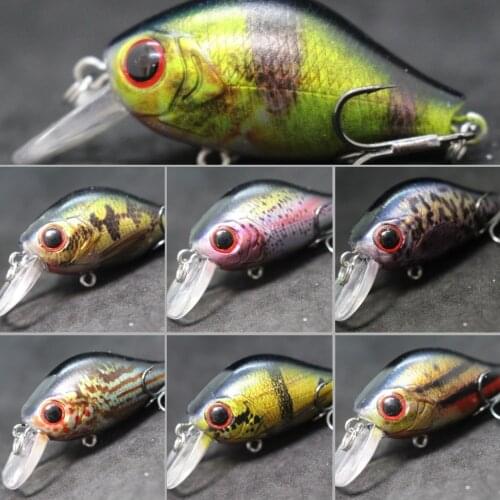 WLure 5.6cm 7g Tiny Crankbait Lifelike Colors 0.5 Meter Depth Upgraded Treble Hooks Carp Fishing Wide Wobble Fishing Lure HC564