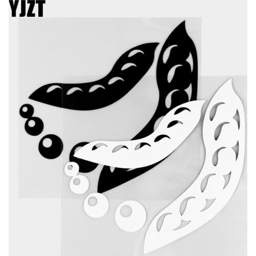 YJZT 13×12.5CM Interesting Peas Car Stickers Mural Body Styling Vegetables Vinyl Decals Decor Black / Silver 20B-0358