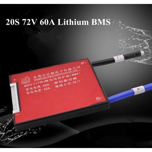 Brand 20s 72v 60A 20s Bms Scooters E-bike Battery Protection Board Battery Li-ion Bms Motorcycle Pcb Polymer Can Customize