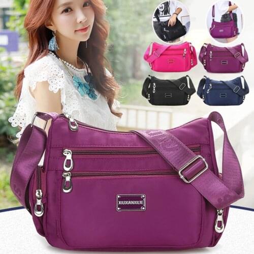 Women Handbag Multi-Functional Bag Womens Shoulder Bag High Quality Durable Waterproof Nylon Crossbody Messenger Bag Female