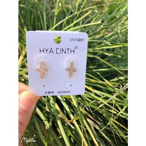 S925 Silver Ear Needle Stud Earrings Natural Fresh Water Cross Pearl Brass/14k Gold Korea Fasion Jewelry for Women HYACINTH 2021