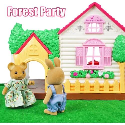 1:12Forest Animal Family Series Toy Tree House Villa Play House Simulation Kitchen Toy Little Girl Puzzle Children Birthday Gift