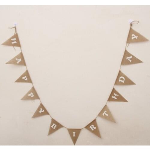 1pcs 2.8M 13 Flags Letter HAPPY BIRTHDAY Fabric Linen Flag Banner Party Decoration Home Birthday Festival Wall Deco Pennant