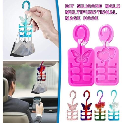 1pcs Silicone Mold DIY Epoxy Mold Storage Hook Silicone Flower Mask Hanger Mold Epoxy Resin Jewelry Making Tools Handmade Craft