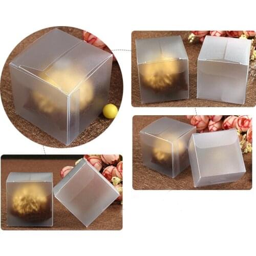 100pcs 4*4*4cm Frosted Pvc Box Plastic Clear Box Gift Boxes For Jewellery/Candy/food Packaging Display Boxes Diy Cases Storage