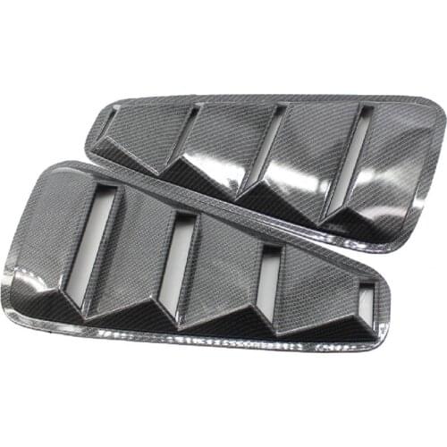 2Pcs Carbon Grain Side Window Louvers Wear-resistant Window Scoops Covers Vent for Fords Mustang 05-09