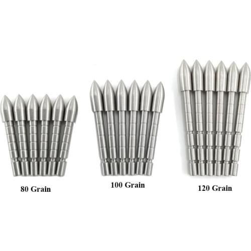 80 100 120 Grain Stainless Steel Arrow Point Tip for ID4.2mm Shaft Broadhead Head Hunting Shooting Archery