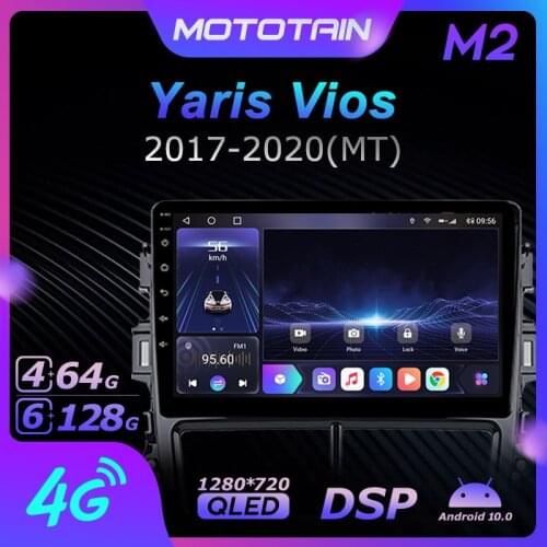 Mototain 6G+128G Android 10.0 Car Multimedia Radio Player for Toyota Yaris Vios 2017 - 2020 Auto video Head Unit 4G LTE SPDIF
