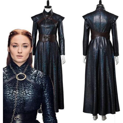 Fast Shipping Sansa Stark Cosplay Costume Outfit Uniform Sansa Stark Dress Halloween Carnival Costume Gift