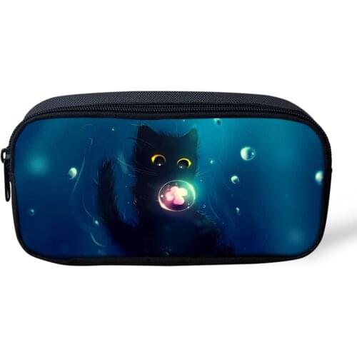 Kids Cartoon Pencil Case Fantasy Cats Pattern Students Stationery Box Kawaii Animal School Supplies Pen Bags Zipper Pouch