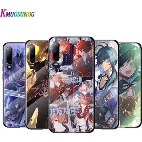 Anime Genshin Darbe For Huawei P40 P30 P20 P10 Pro Plus Lite 5G 2019 Tempered Glass Cover Shell Luxury Phone Case
