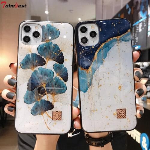 Tobebest Chic Gold Foil Glitter Phone Cases for iPhone 12 11 Pro Max XS XR X 8 7 Plus Case Soft Silicone Back Cover 2020 NEW