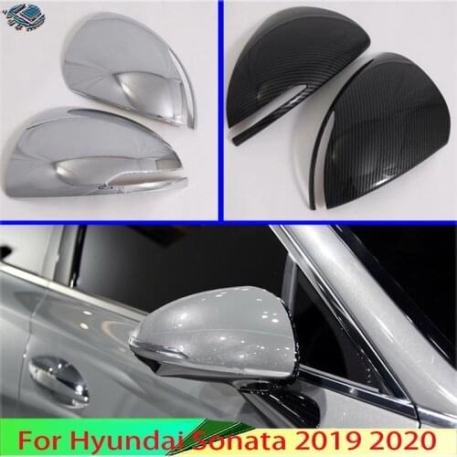 For Hyundai Sonata 2019 2020 Decorate Accessories ABS Chrome Door Side Mirror Cover Trim Rear View Cap Overlay Molding Garnish