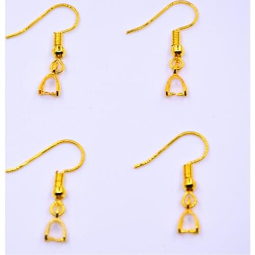 Free Wholesale 50PCS A Lot Yellow Gold Filled Making Fashion Jewelry Findings Pinch Bail Hook Earring Earwires FJ-02