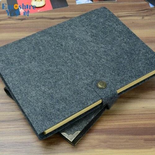 Classic Vintage Personal Organizer Kawaii Felt Cover Business Office Binder Notebook Cute Agenda Planner Travel Journal N099