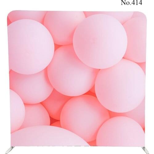 No.414 beautiful Pink balloons and white pillow case backdrop with stand for event