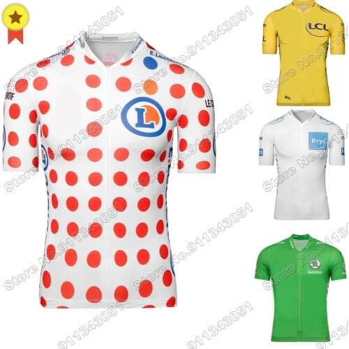 New France Tour leader Cycling Jersey Yellow Green White Polka dot Cycling Clothing de France Mountain Road Bike Shirts Maillot