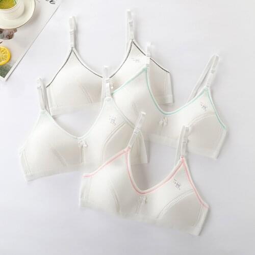 New Girls Small Vest Training Lingerie 10-16Years Girls Soft Bra Teenage Bras Prevents Voyeur Teen Cartoon Underwear