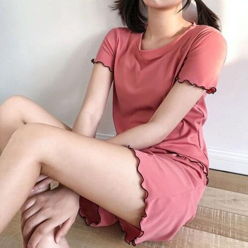 Sleepwear Short Set Pajamas for Women Pajama Suit Sweet Soft Comfortable Short Sleeve T Shirts Shorts Summer Casual Pijama