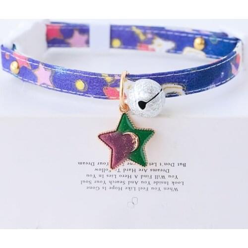 New Trend Cat Dog Collar Cosmic Stars Moon Pet Collar Adjustable 18-32CM Fashion Puppy Kitten Necklace Fashion Dog Accessories