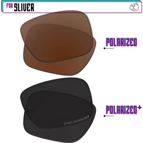 EZReplace Polarized Replacement Lenses for - Oakley Sliver Sunglasses - Black P Plus-Brown P