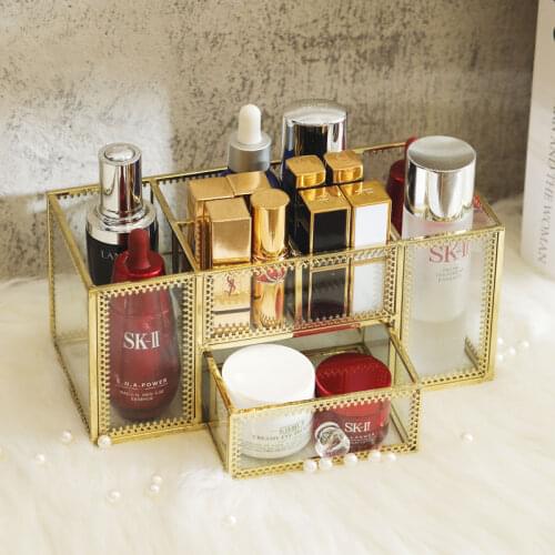 Multiple Grid Transparent Makeup Organizer Storage Boxes Make Up Organizer Perfume Lipstick holder Jewelry Box Display Stand