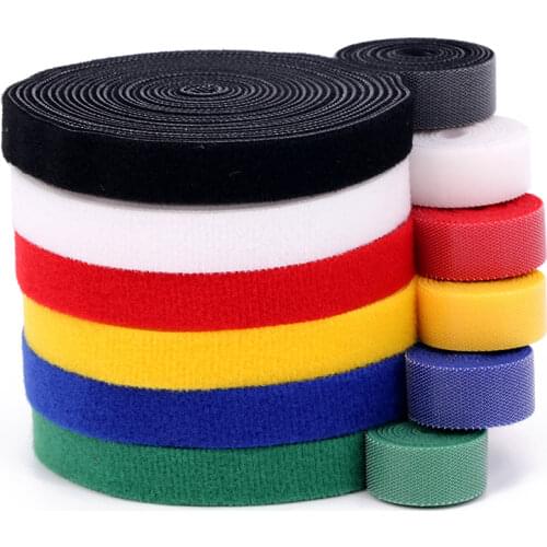 5yards Nylon Velcros Adhesive Fastener Tape Magic Hooks Loops Cable Ties Clip Wire Line Finishing Velcroing Strap Sticky Ribbon