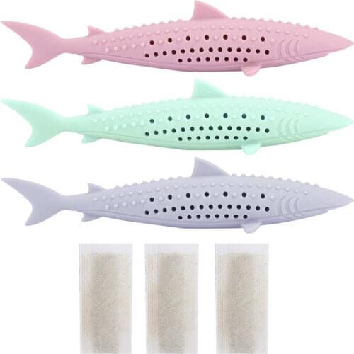 Silicone Pet Cat Catnip Molar Teeth Cleaning Simulation Fish Shape Training Interactive Toy Bite Resistant Chew Dancing Fish Toy