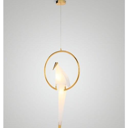 Nordic Modern Paper Crane Chandelier For Restaurant Living Dining Room Childrens Room LED Bird Pendant Lamp Luminaire Lustre