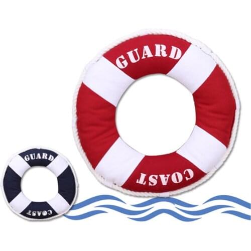40x40cm Life Ring Lifebuoy Shaped Cushion Mediterranean Style Throw Nautical Pillow Props Home Decoration
