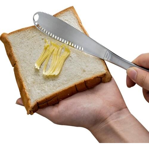 Cheese Grater 304 Stainless Steel Butter Knife 3-In-1 Sharp Bright Finish Spreader for Cutting Cheese, Beef Tallow, Cake, Cream