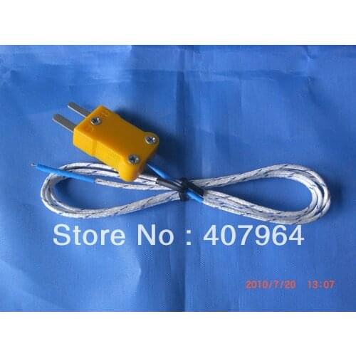 K Type Exposed thermocouple with Connector ,Finerglass coated length 1000mm