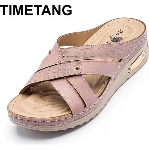 TIMETANGWomens Sandals Retro Women Shoes Casual Flat Platform Ladies Casual Shoes Woman Casual 2021 Sandals Female Plus Size