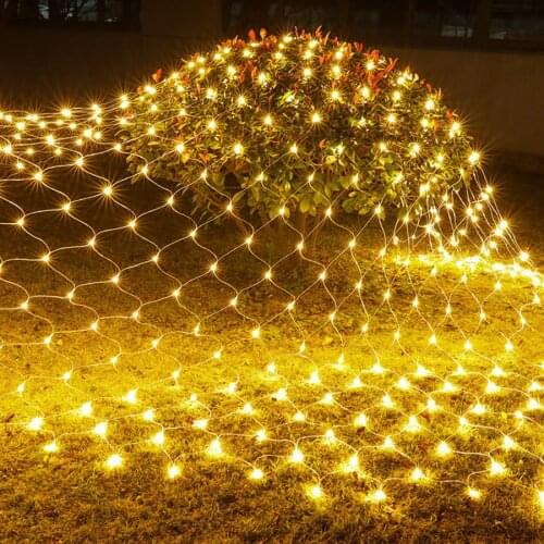 Thrisdar 2*2m 3*2m 6*4m Outdoor Garden Led Mesh Net Fairy String Light Christmas Holiday Wedding Window Curtain Garland Light