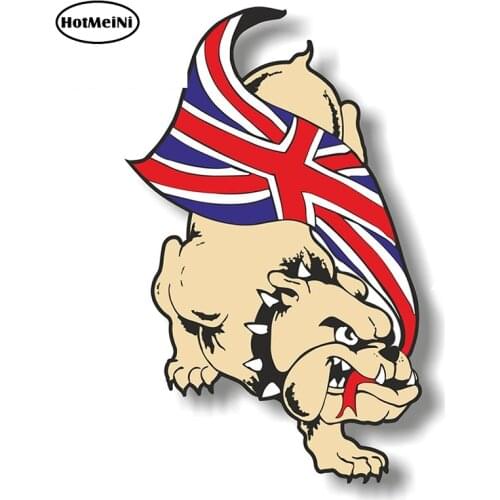 HotMeiNi 13cm x 8.1cm Vinyl Sticker Decal British Bulldog with Union Jack Flag Funny Car Stickers Waterproof Decorative Decal