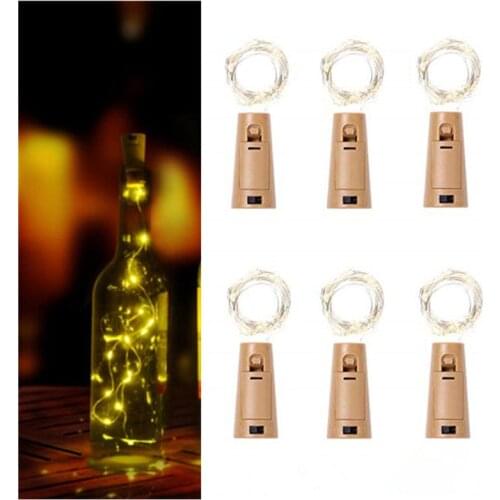 Wine Bottle Cork Lights String 20 LED Fairy Lights Battery Power Party Wedding Christmas Halloween Decoration Bar Bottle Lights
