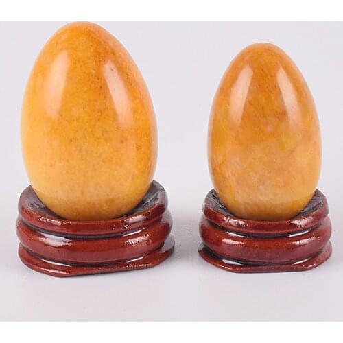 Yoni Egg Natural Stone Yellow Jade Eggs Kegel Exercise Tools Crystal Quartz Undrill Ball Pelvic Floor Muscle Vagina Health Care