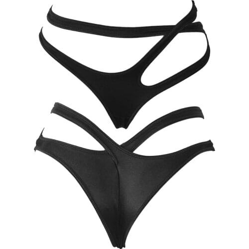 Womens Low Waist Crisscross Bikini Briefs Bottom Bikini Swimwear Underwear Hollow Out Elastic Waistband Panties Swimming Suit