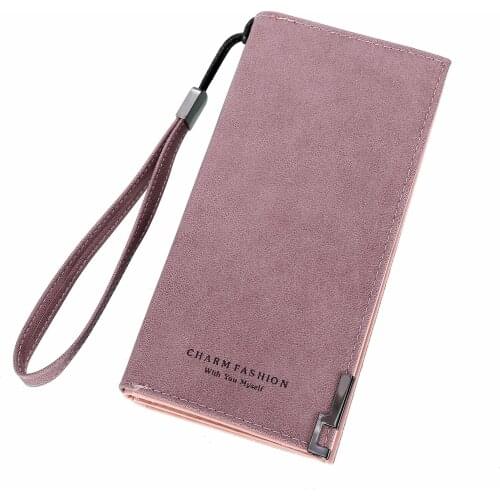 Womens Handbags Coin Purse Mobile Phone Bag Pu Leather Fashion Womens Wallet Solid Color Zipper Long Wallet Simple Personality