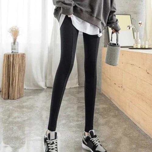 Women Cotton Legging Fashion Casual Autumn Patchwork High Waist Thick Resilience Pants Slim Sexy Soft Tight Trousers Sweatpants