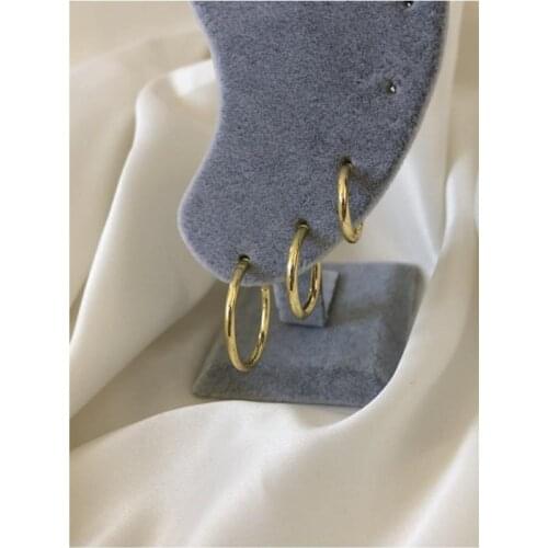 Womens Gold Color Ring Earrings Triple 2021