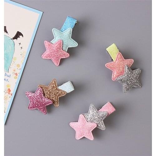 1 PCS Korean Cute Flash Five-Pointed Star Baby Headdress Girls Hairpins Cartoon Hair Clips Kids Headwear Children Accessories