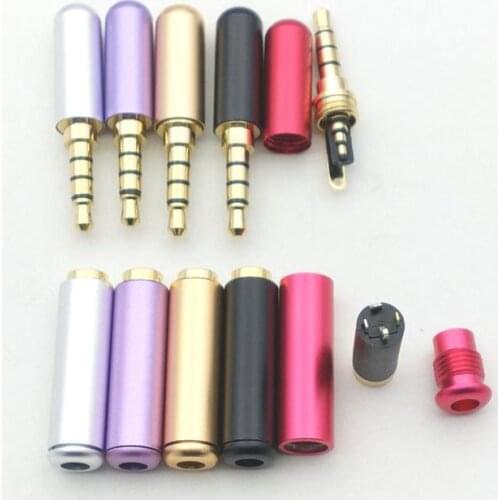 10set 3.5mm Male 4 Pole Stereo Plug + Female Headphone Jack Audio Connectors